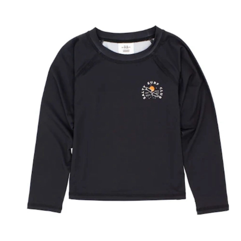 NWT Feather 4 arrow kids salty surf club black long sleeve Rashguard. Size 12